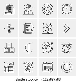 16 Business Universal Icons Vector. Creative Icon Illustration to use in web and Mobile Related project.