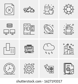 16 Business Universal Icons Vector. Creative Icon Illustration to use in web and Mobile Related project.