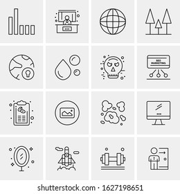 16 Business Universal Icons Vector. Creative Icon Illustration to use in web and Mobile Related project.