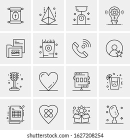 16 Business Universal Icons Vector. Creative Icon Illustration to use in web and Mobile Related project.
