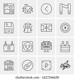 16 Business Universal Icons Vector. Creative Icon Illustration to use in web and Mobile Related project.