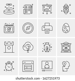 16 Business Universal Icons Vector. Creative Icon Illustration to use in web and Mobile Related project.