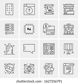 16 Business Universal Icons Vector. Creative Icon Illustration to use in web and Mobile Related project.