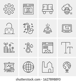 16 Business Universal Icons Vector. Creative Icon Illustration to use in web and Mobile Related project.