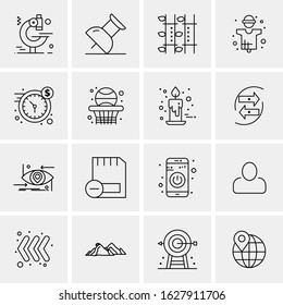 16 Business Universal Icons Vector. Creative Icon Illustration to use in web and Mobile Related project.