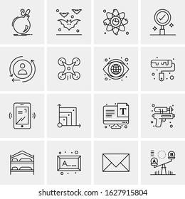 16 Business Universal Icons Vector. Creative Icon Illustration to use in web and Mobile Related project.