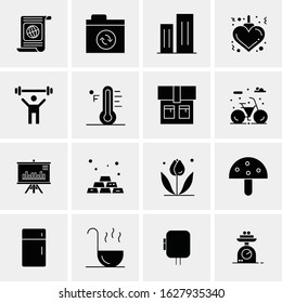 16 Business Universal Icons Vector. Creative Icon Illustration to use in web and Mobile Related project.