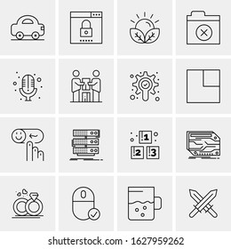 16 Business Universal Icons Vector. Creative Icon Illustration to use in web and Mobile Related project.