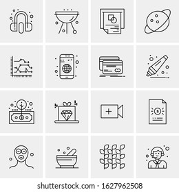 16 Business Universal Icons Vector. Creative Icon Illustration to use in web and Mobile Related project.