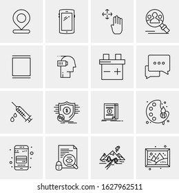 16 Business Universal Icons Vector. Creative Icon Illustration to use in web and Mobile Related project.