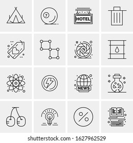 16 Business Universal Icons Vector. Creative Icon Illustration to use in web and Mobile Related project.