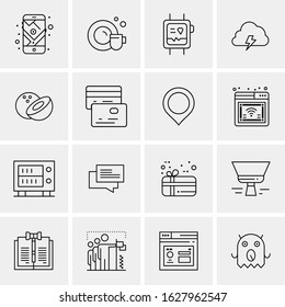16 Business Universal Icons Vector. Creative Icon Illustration to use in web and Mobile Related project.