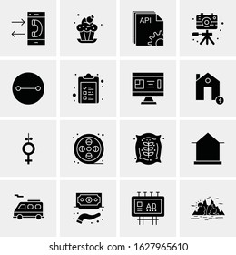 16 Business Universal Icons Vector. Creative Icon Illustration to use in web and Mobile Related project.