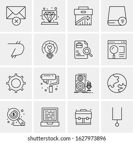 16 Business Universal Icons Vector. Creative Icon Illustration to use in web and Mobile Related project.