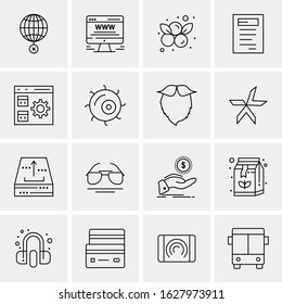 16 Business Universal Icons Vector. Creative Icon Illustration to use in web and Mobile Related project.