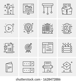 16 Business Universal Icons Vector. Creative Icon Illustration to use in web and Mobile Related project.