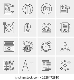 16 Business Universal Icons Vector. Creative Icon Illustration to use in web and Mobile Related project.