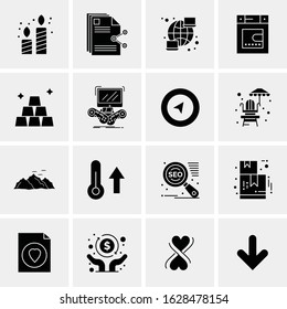 16 Business Universal Icons Vector. Creative Icon Illustration to use in web and Mobile Related project.