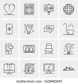 16 Business Universal Icons Vector. Creative Icon Illustration to use in web and Mobile Related project.