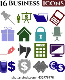 16 businessicon set. Minimal Modern.
