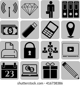 16 businessicon set. Universal Modern Icons.