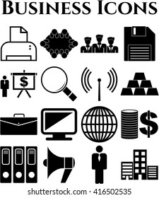 16 businessicon set. Universal and Standard Icons.