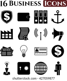 16 businessicon set. Universal and Standard Icons.