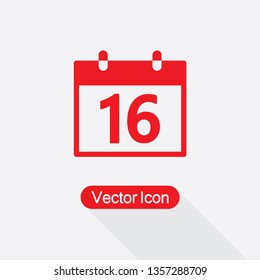 16 Calendar Icon Vector Illustration Eps10