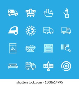 16 cargo icons with barrel and trailer in this set