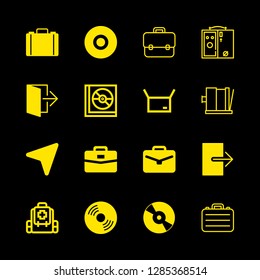 16 case icons with package box and briefcase in this set