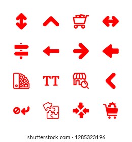 16 choice icons with right and left directional arrows signals on a pole and right arrow in this set