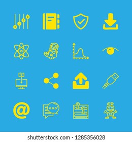 16 computer icons with controls and upload in this set