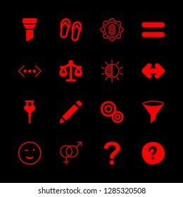 16 conceptual icons with flip flops and winking emoticon in this set