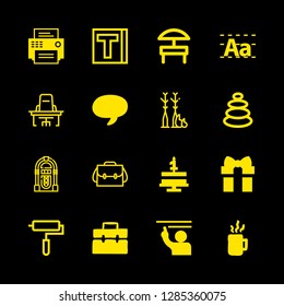 16 copy icons with calligraphy and stones in this set
