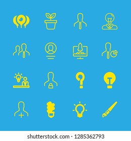 16 creative icons with balloons and user in this set