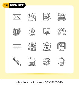 16 Creative Icons Modern Signs and Symbols of money; wedding; creative; married; bed Editable Vector Design Elements