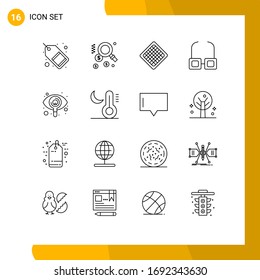 16 Creative Icons Modern Signs and Symbols of seen; eye; fast; view; glasses Editable Vector Design Elements