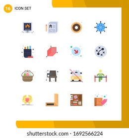 16 Creative Icons Modern Signs and Symbols of worldwide; money; pen; connection; sweets Editable Pack of Creative Vector Design Elements