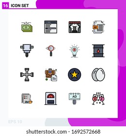 16 Creative Icons Modern Signs and Symbols of jackhammer; document; search; ai; stage Editable Creative Vector Design Elements