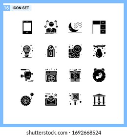 16 Creative Icons Modern Signs And Symbols Of Office; Furniture; Sales Man; Desk; Sleep Editable Vector Design Elements