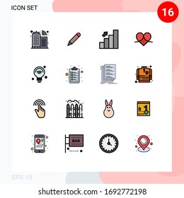16 Creative Icons Modern Signs and Symbols of bulb; like; business; love; gift Editable Creative Vector Design Elements