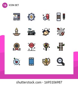 16 Creative Icons Modern Signs and Symbols of easter; candle; forming; edit; column Editable Creative Vector Design Elements