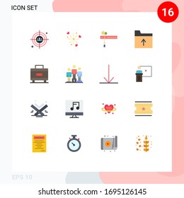 16 Iconos creativos Signos modernos y símbolos de viaje; vacaciones; decoración; obtener; paquete editable de documentos de elementos de diseño de vectores creativos