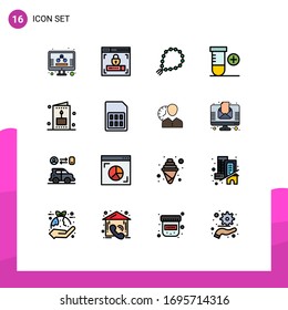 16 Creative Icons Modern Signs and Symbols of kid; card; tasbih; space; add Editable Creative Vector Design Elements