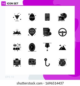 16 Creative Icons Modern Signs and Symbols of nature; human; device; allocation; outsource Editable Vector Design Elements