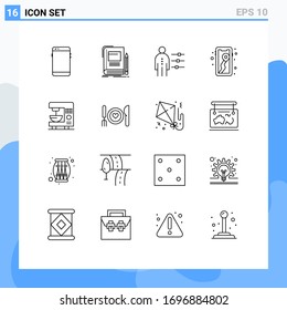 16 Creative Icons Modern Signs and Symbols of map; mobile; notebook; recruitment; job Editable Vector Design Elements