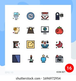 16 Creative Icons Modern Signs and Symbols of electric; camcorder; sale; lunch; drink Editable Creative Vector Design Elements