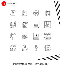 16 Creative Icons Modern Signs and Symbols of diagram; printing; sign; printer; mardi gras Editable Vector Design Elements