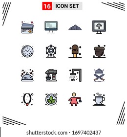 16 Creative Icons Modern Signs and Symbols of living; tv; landscape; smart; entertainment Editable Creative Vector Design Elements