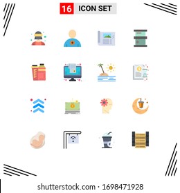 16 Creative Icons Modern Signs and Symbols of drink; hazardous; paper; chemistry; biochemistry Editable Pack of Creative Vector Design Elements